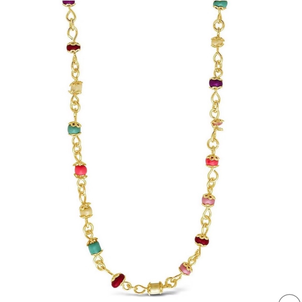 Sterling Forever Multicolor Beaded Station Eyeglass Chain NWT